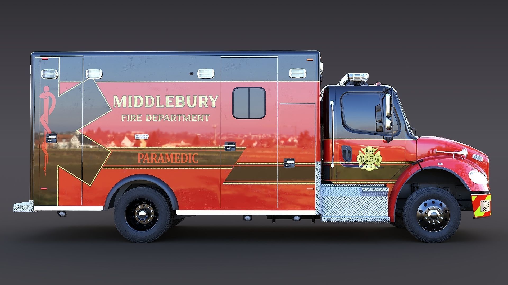 Freightliner M2 106  Ambulance Low-poly 3D model_10