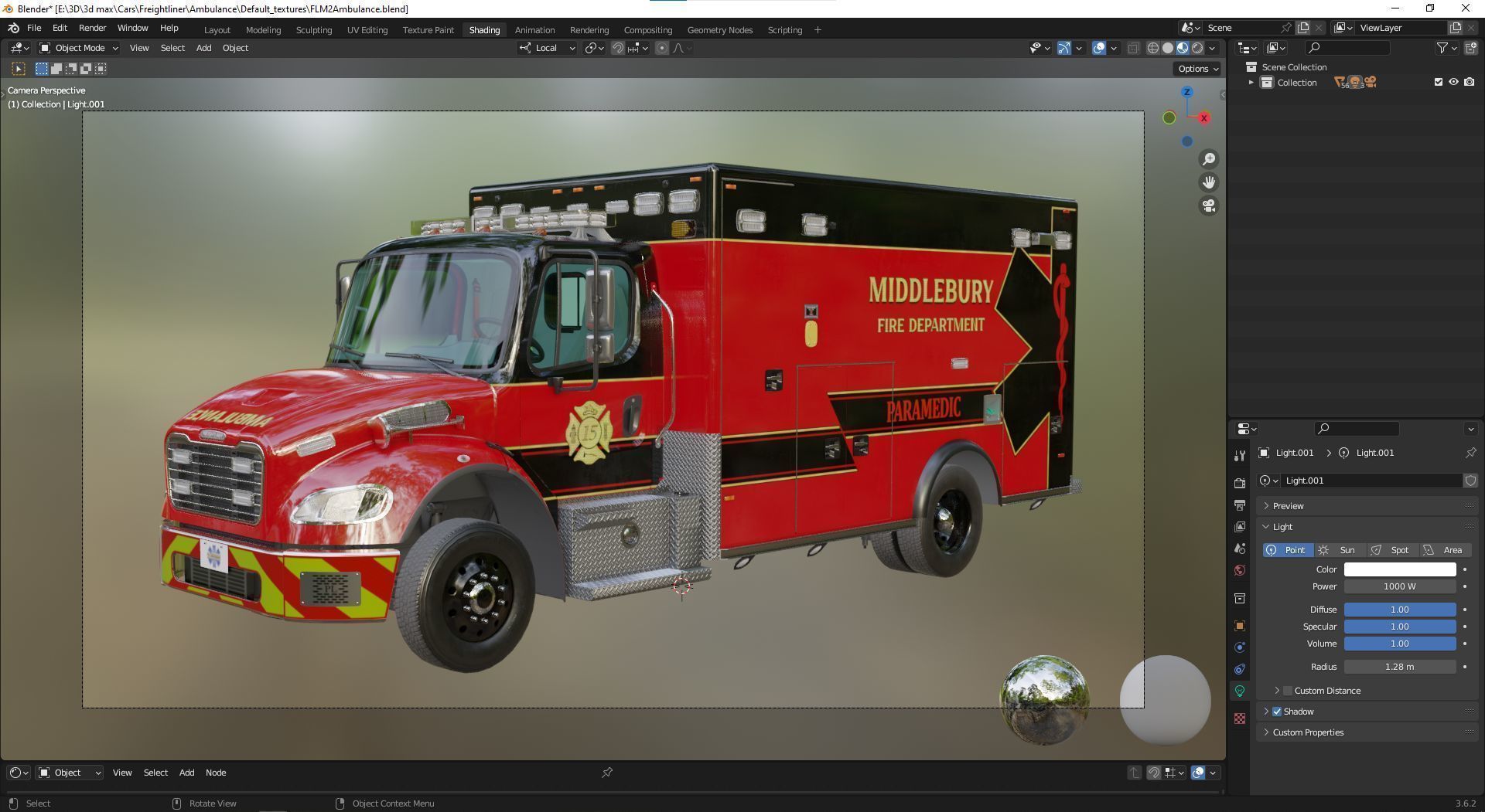 Freightliner M2 106  Ambulance Low-poly 3D model_54