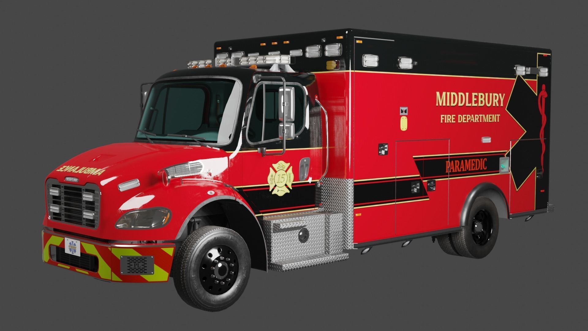 Freightliner M2 106  Ambulance Low-poly 3D model_55