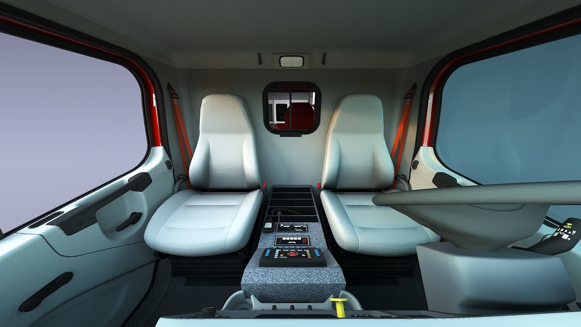 Freightliner M2 106  Ambulance Low-poly 3D model_19