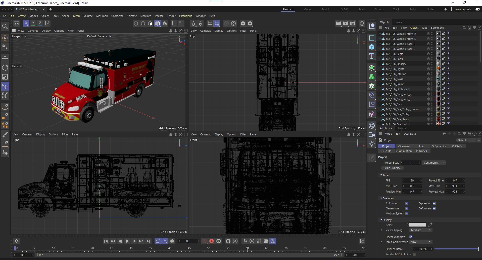 Freightliner M2 106  Ambulance Low-poly 3D model_58