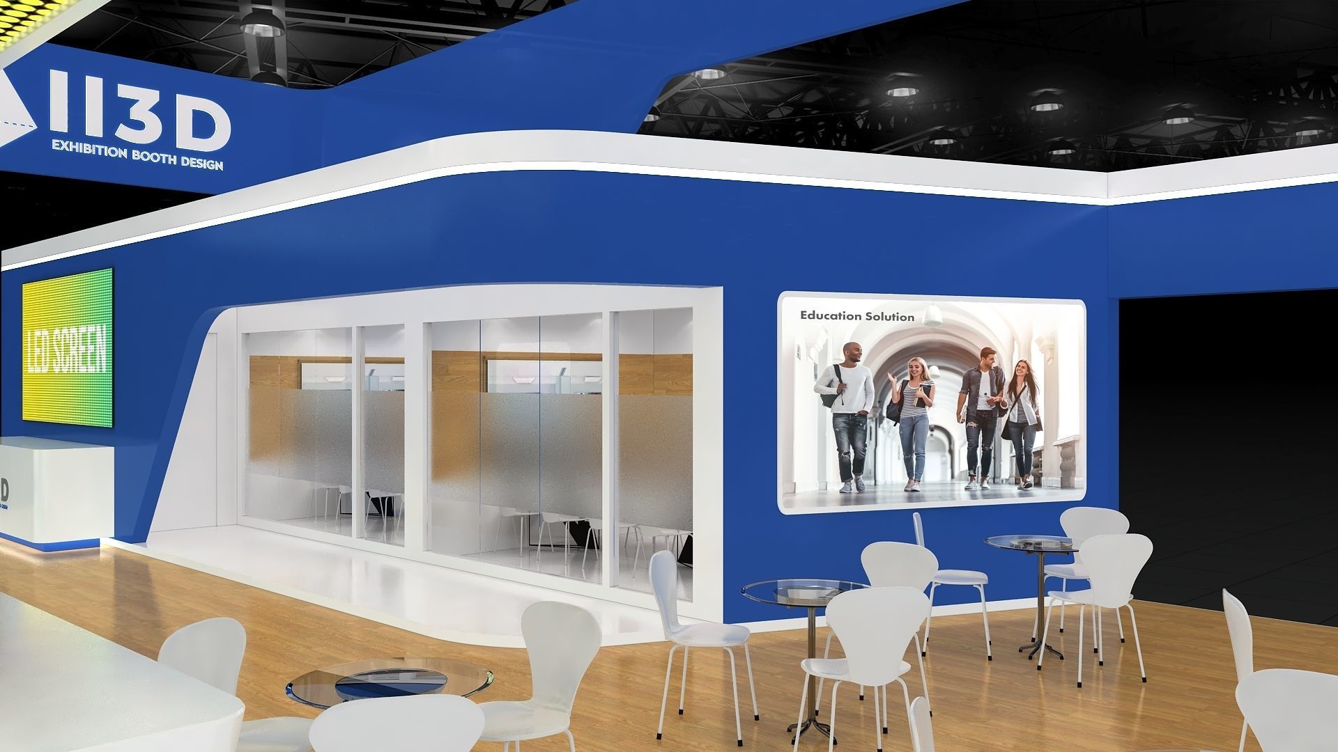 Exhibition Stand Stall Four Side Open 19X10 3D model_7