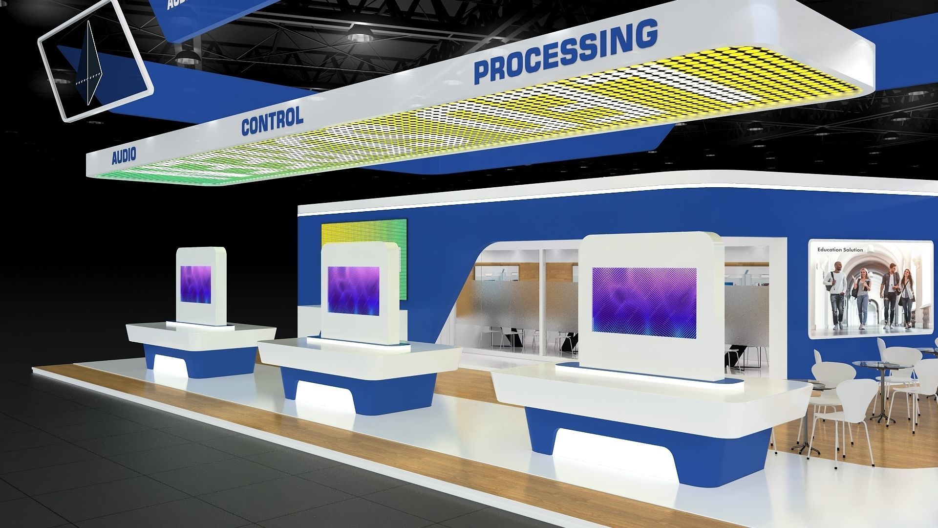 Exhibition Stand Stall Four Side Open 19X10 3D model_6