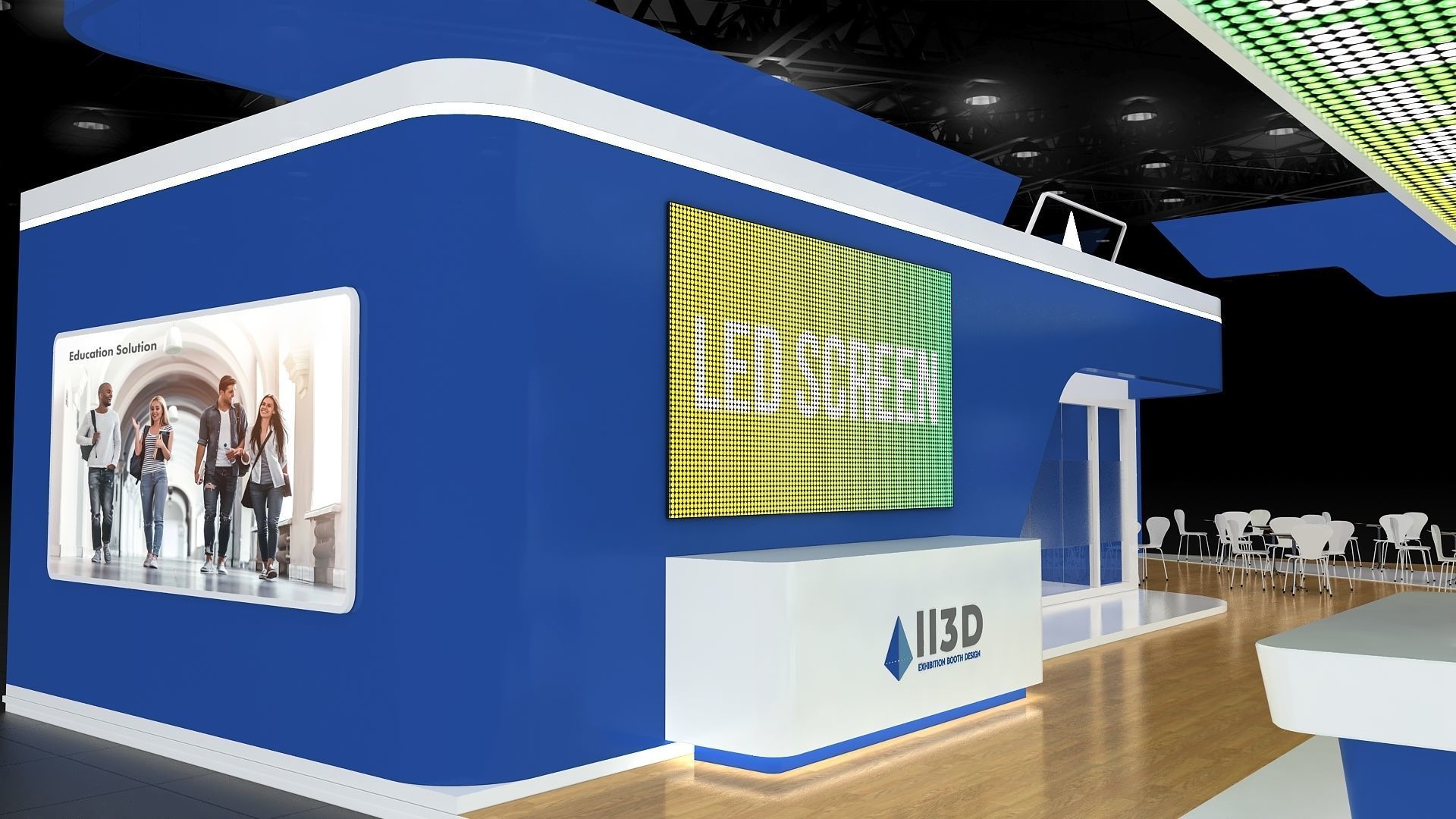 Exhibition Stand Stall Four Side Open 19X10 3D model_10