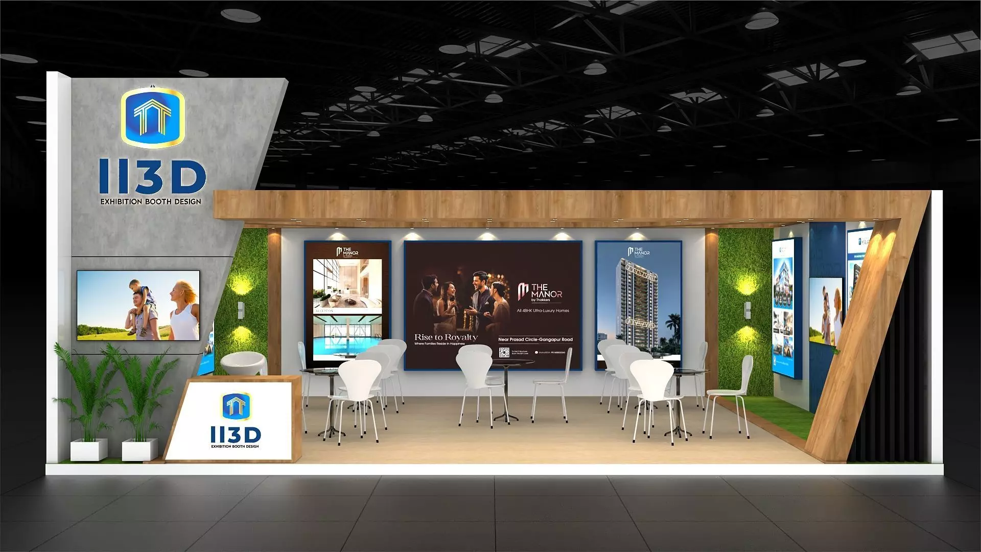 Exhibition Stand Stall One Side Open 8X5 3D model