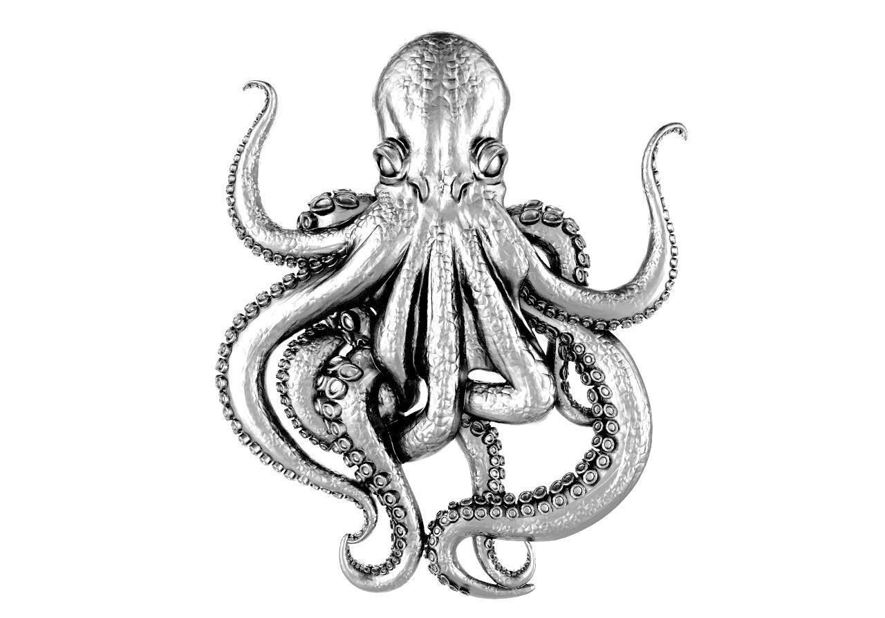 Octopus pendant 3D print model_4