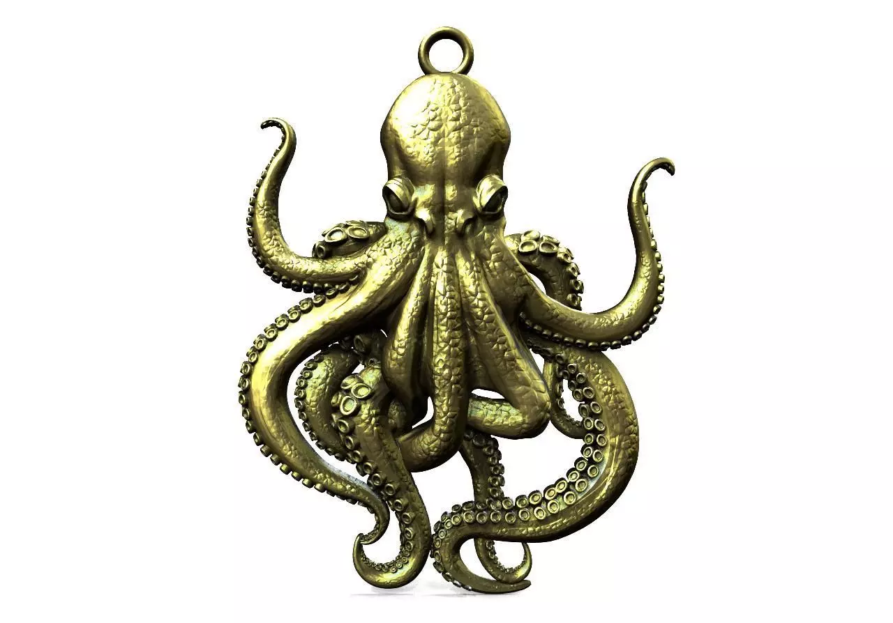 Octopus pendant 3D print model_0