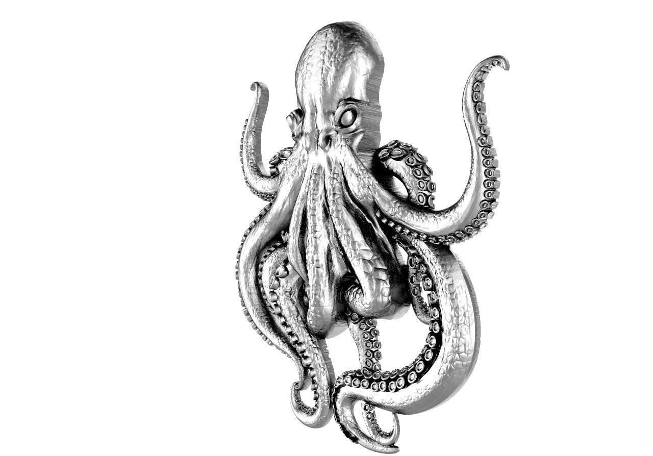 Octopus pendant 3D print model_5