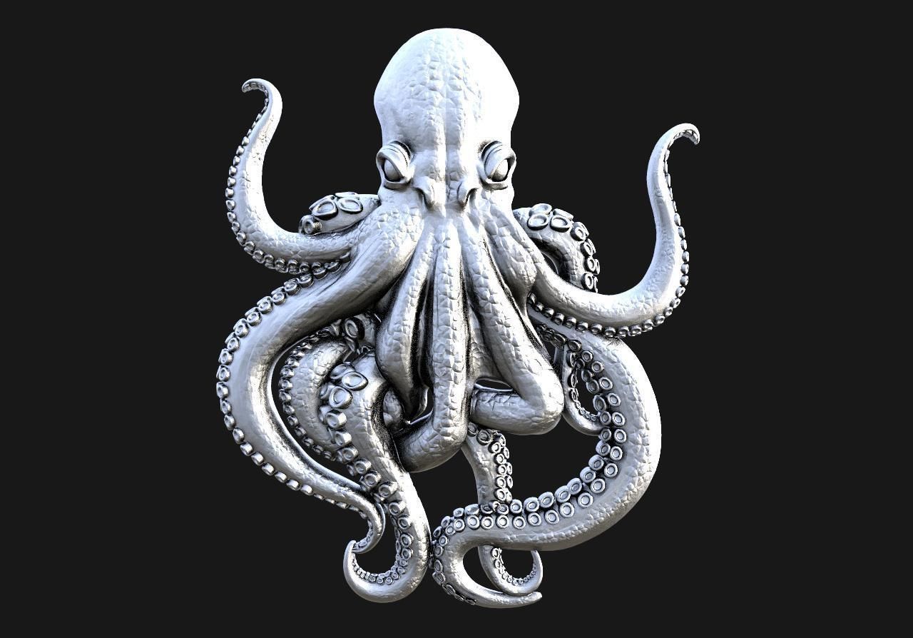 Octopus pendant 3D print model_6