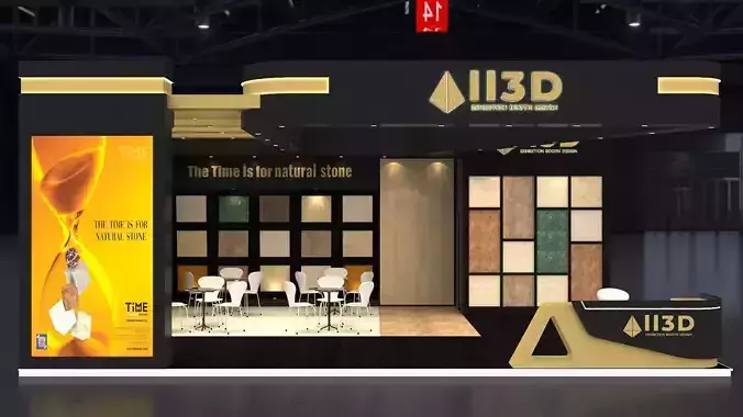 Exhibition Stand Stall Two Side Open 9X7 3D model