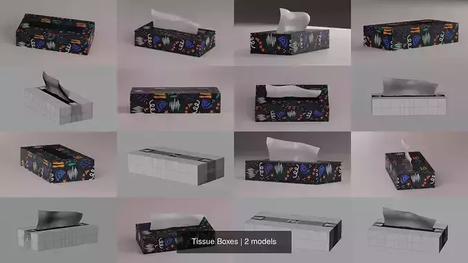 Tissue Boxes 3D Model Collection