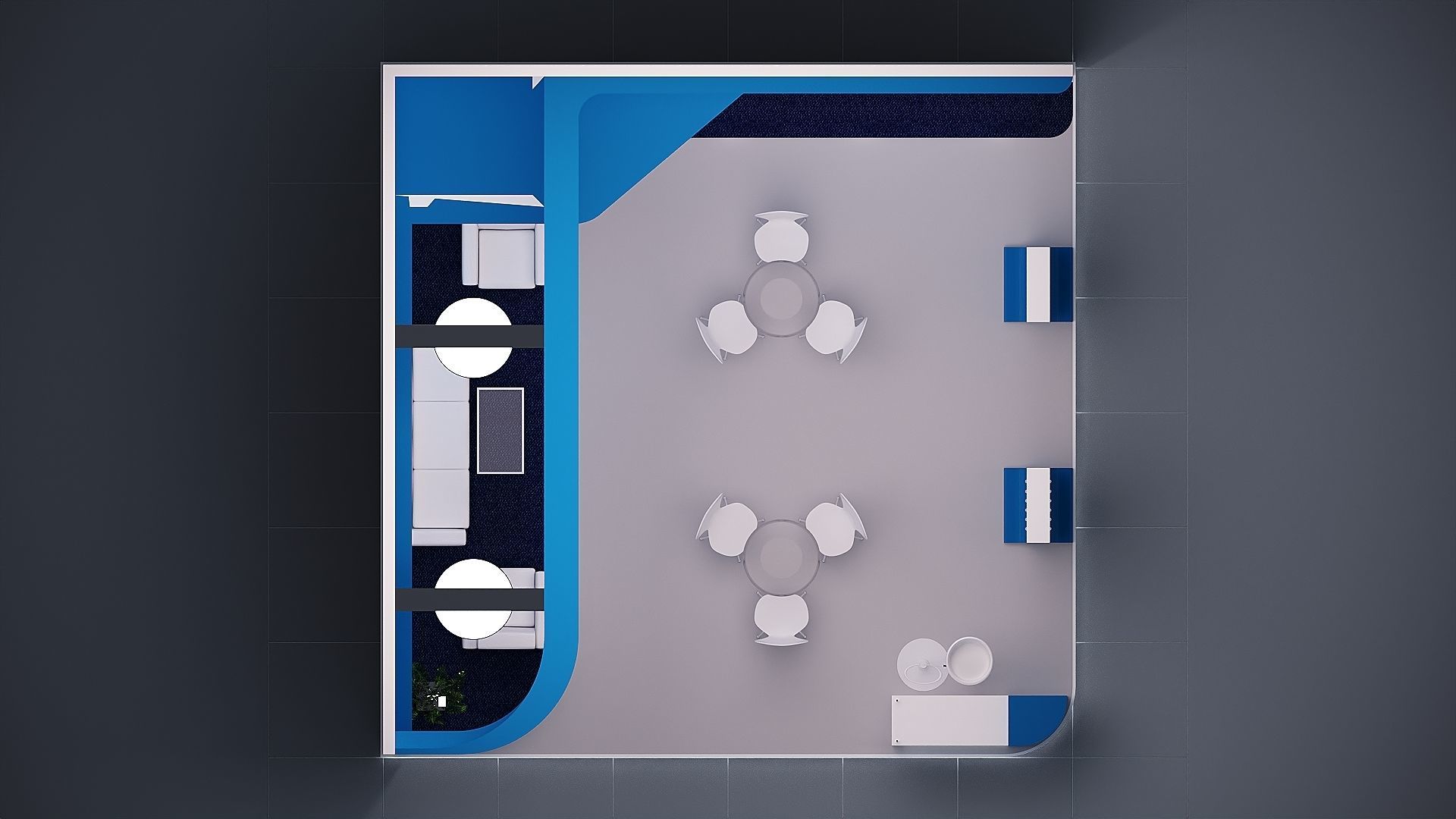 Exhibition Stand Stall Two Side Open 6X6 3D model_5