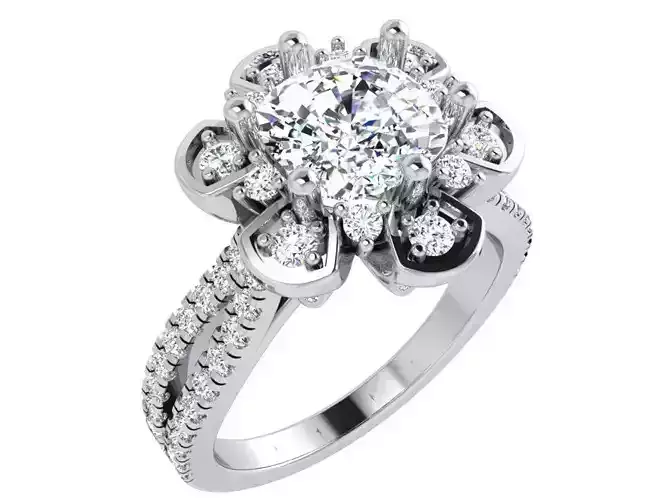 Flower Split Shank Ring 4851
