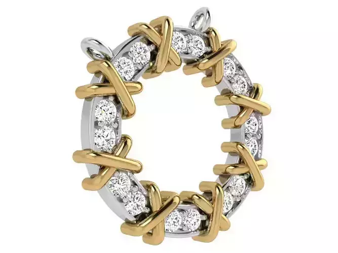 Tied Circle Diamond Pendant 4856