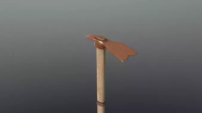 Hoe - Copper Low-poly 3D model
