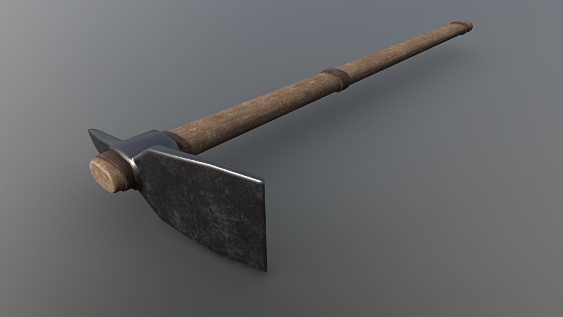 Hoe - Iron Low-poly 3D model_3