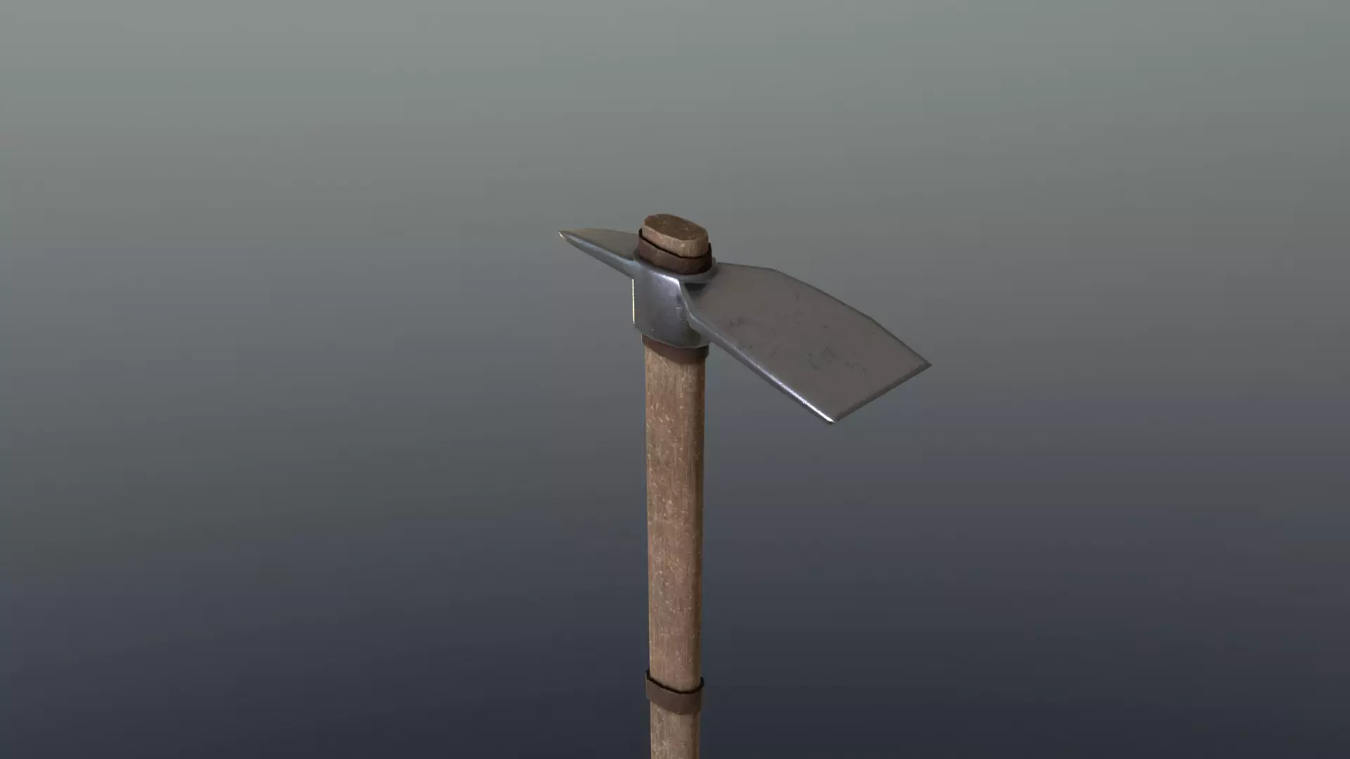 Hoe - Iron Low-poly 3D model_0