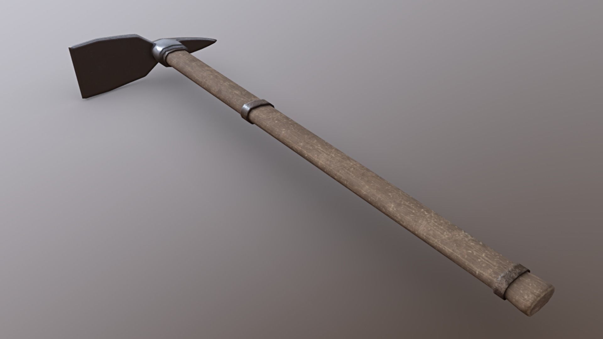 Hoe - Iron Low-poly 3D model_4