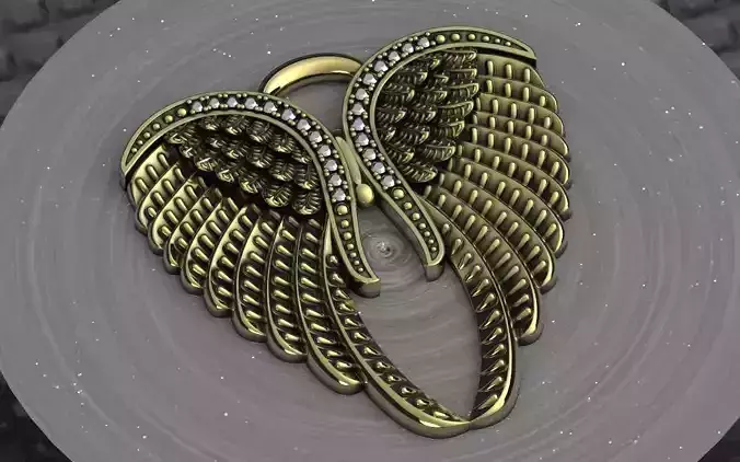 angel wings pendant 3d model for printing 3D print model