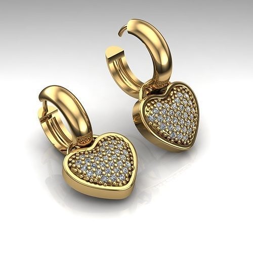 Heart Earring  3D print model