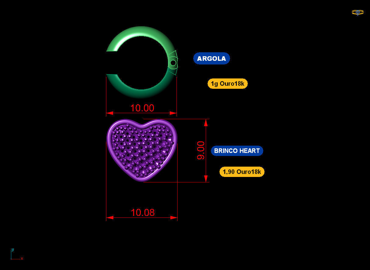 Heart Earring  3D print model_1