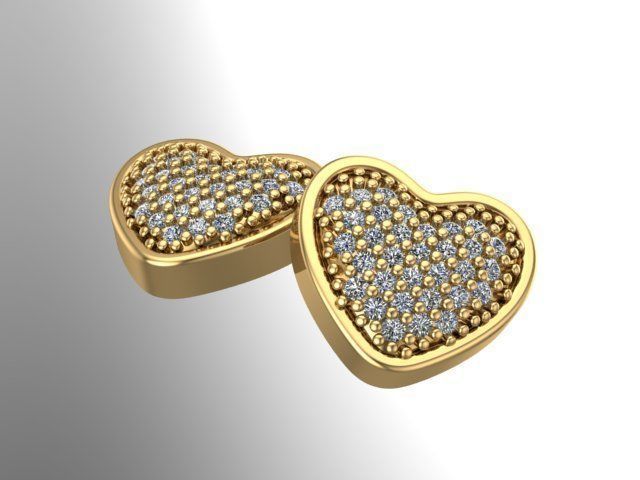 Heart Earring  3D print model_2