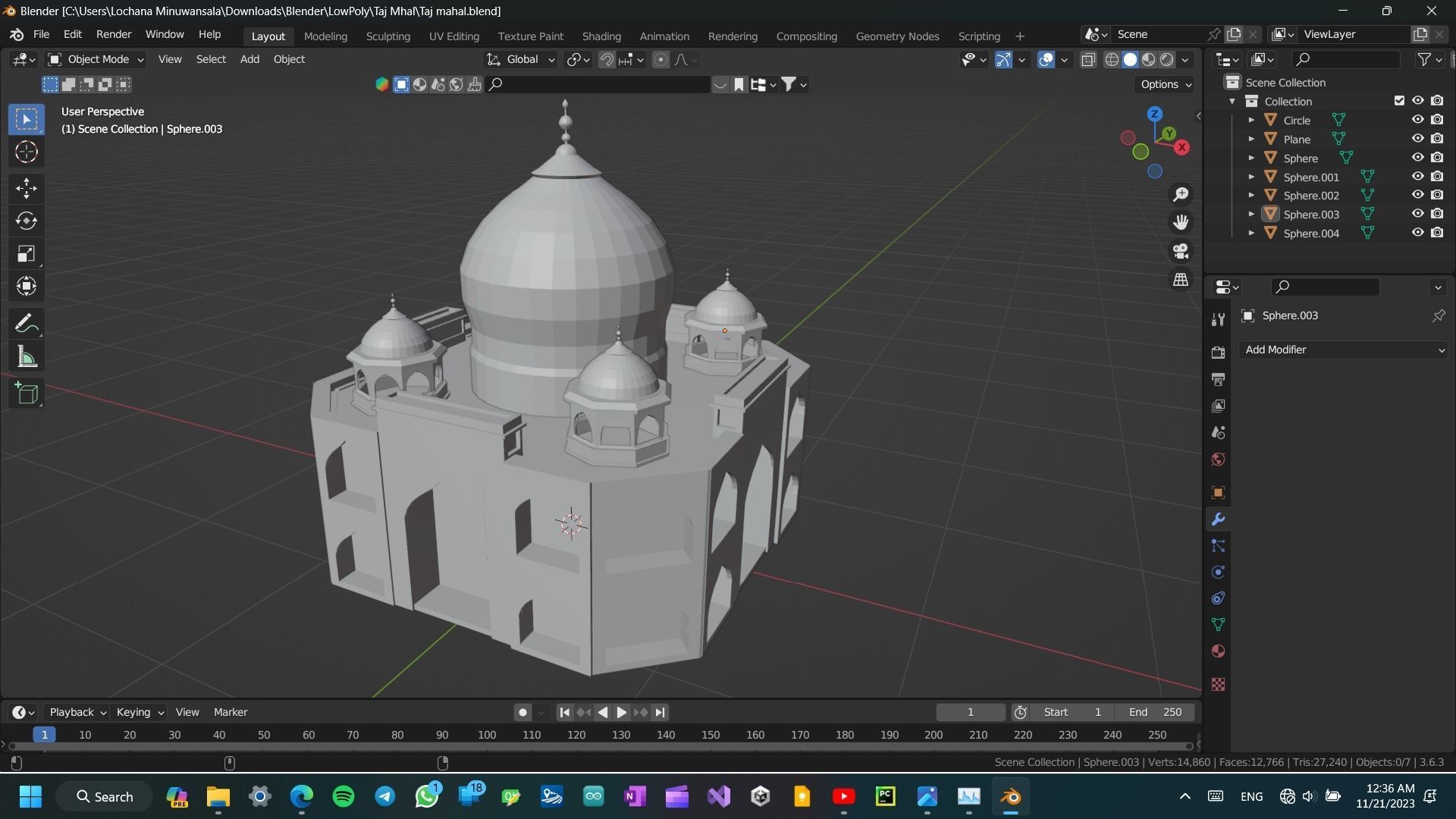 3D Taj Mahal model Low-poly 3D model_6