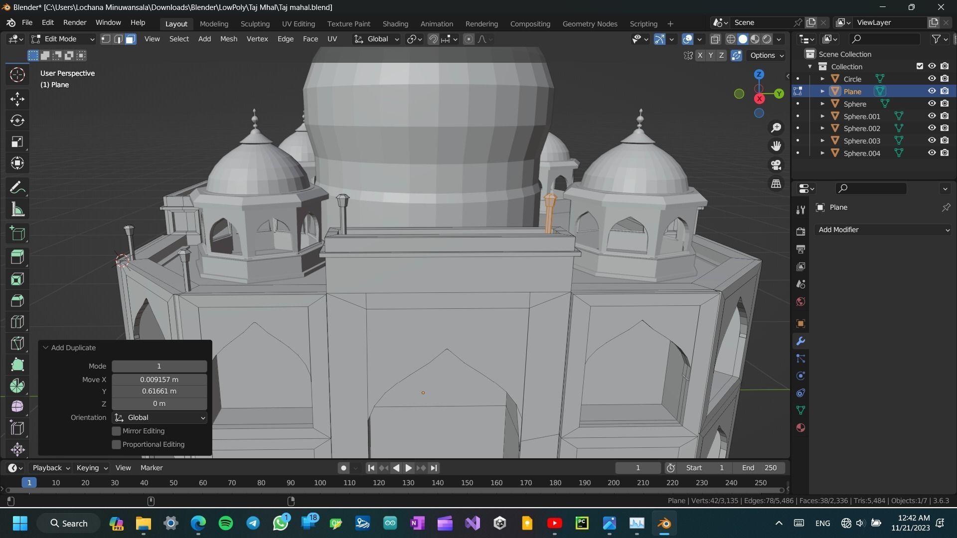 3D Taj Mahal model Low-poly 3D model_7