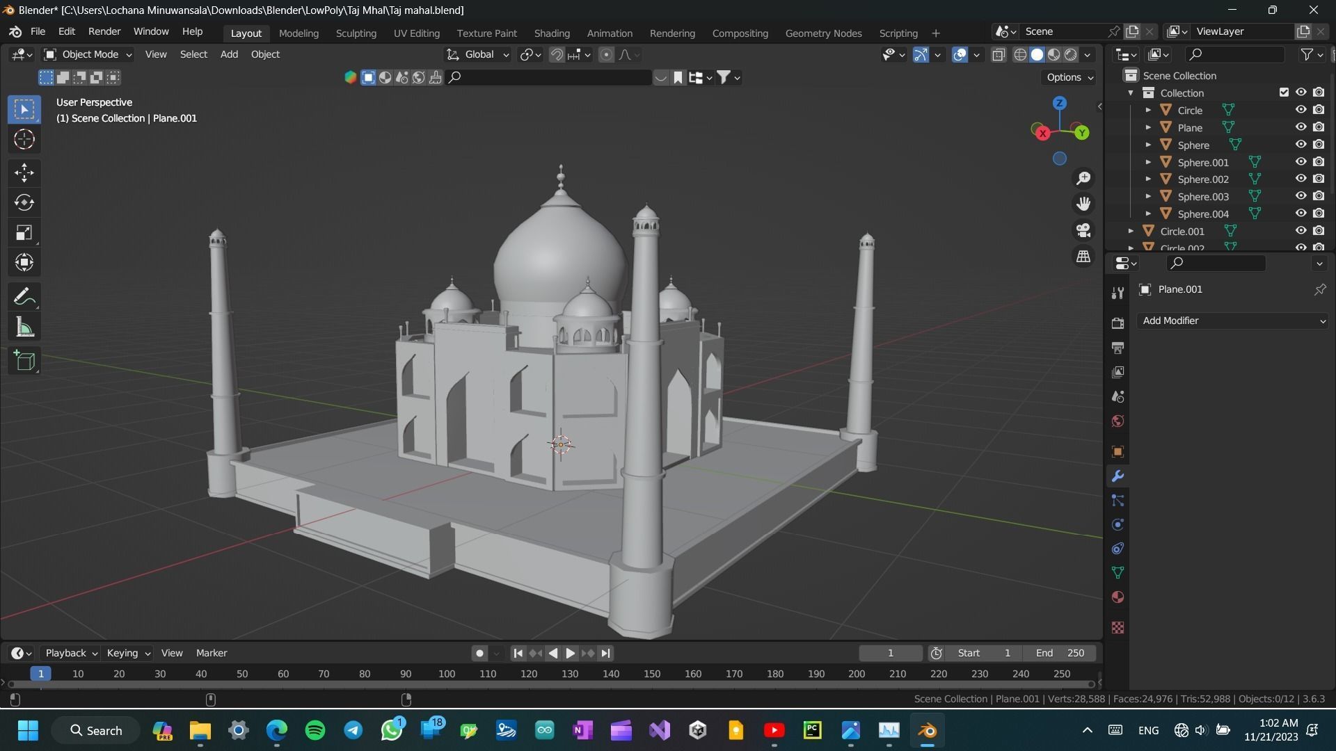 3D Taj Mahal model Low-poly 3D model_9