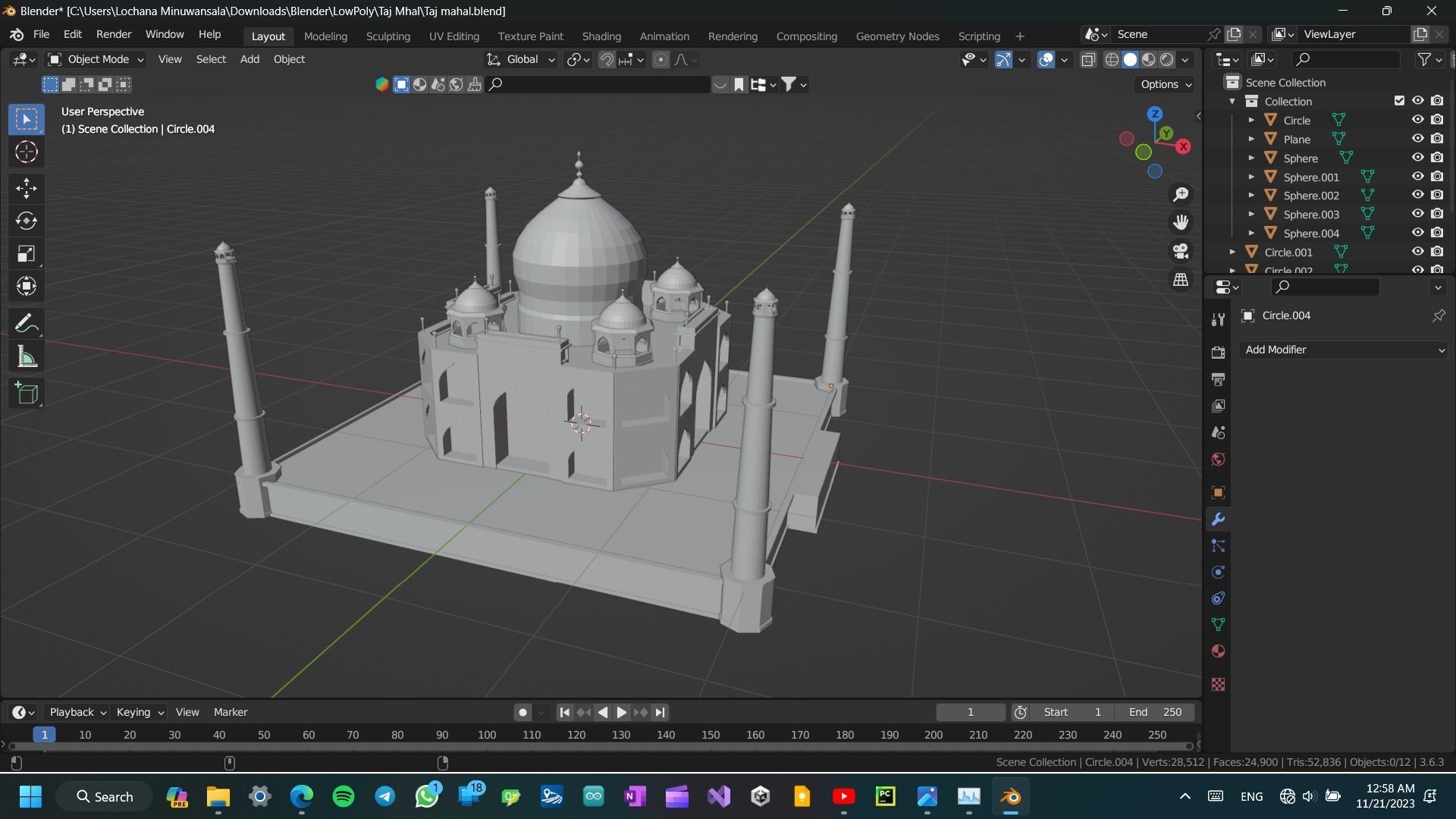 3D Taj Mahal model Low-poly 3D model_8