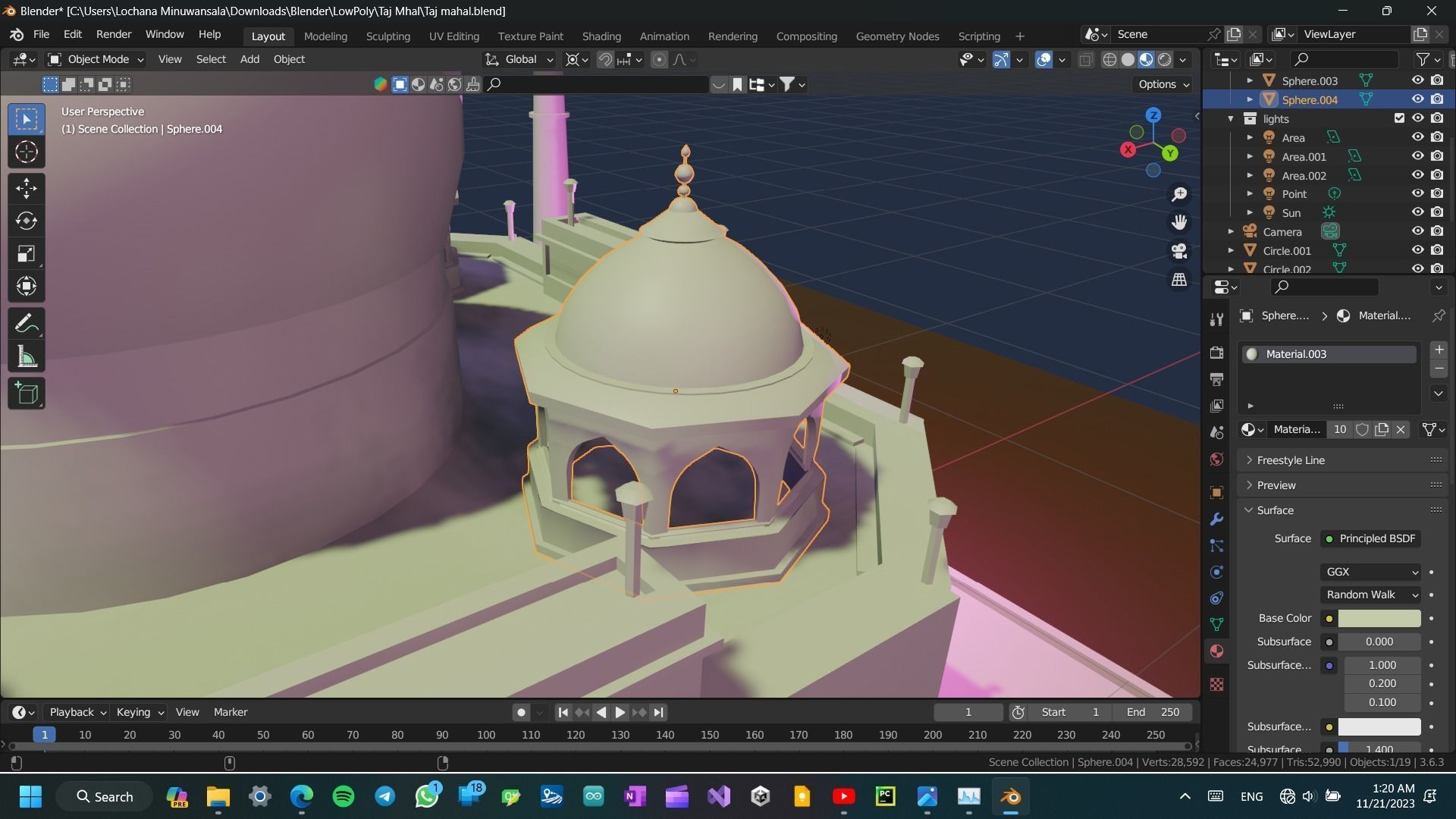 3D Taj Mahal model Low-poly 3D model_1