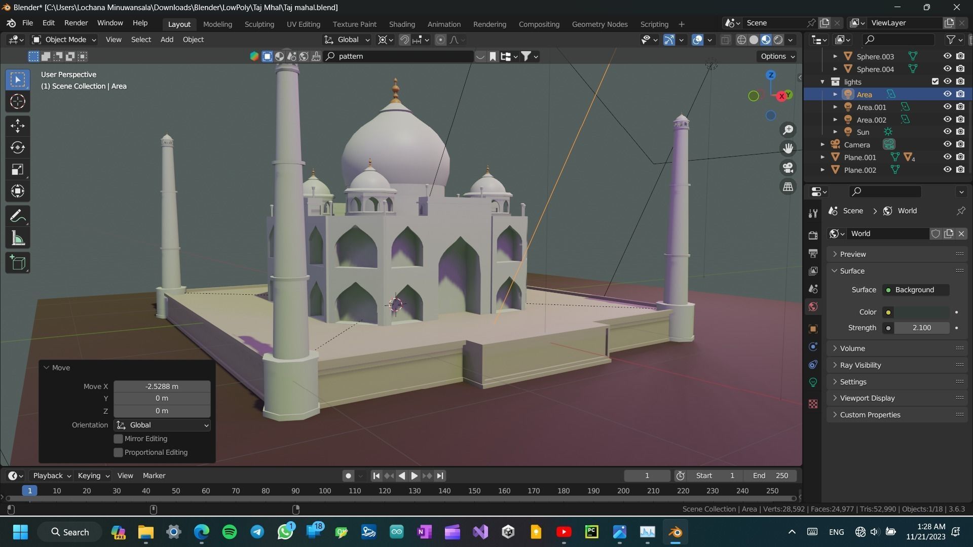 3D Taj Mahal model Low-poly 3D model_2