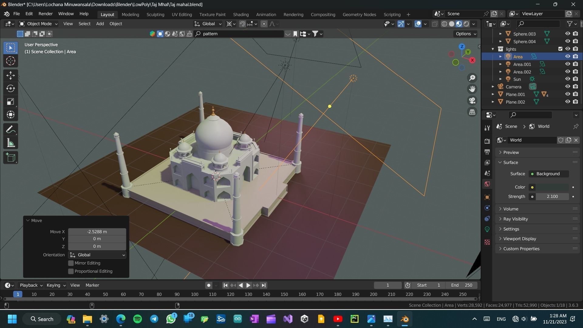 3D Taj Mahal model Low-poly 3D model_4
