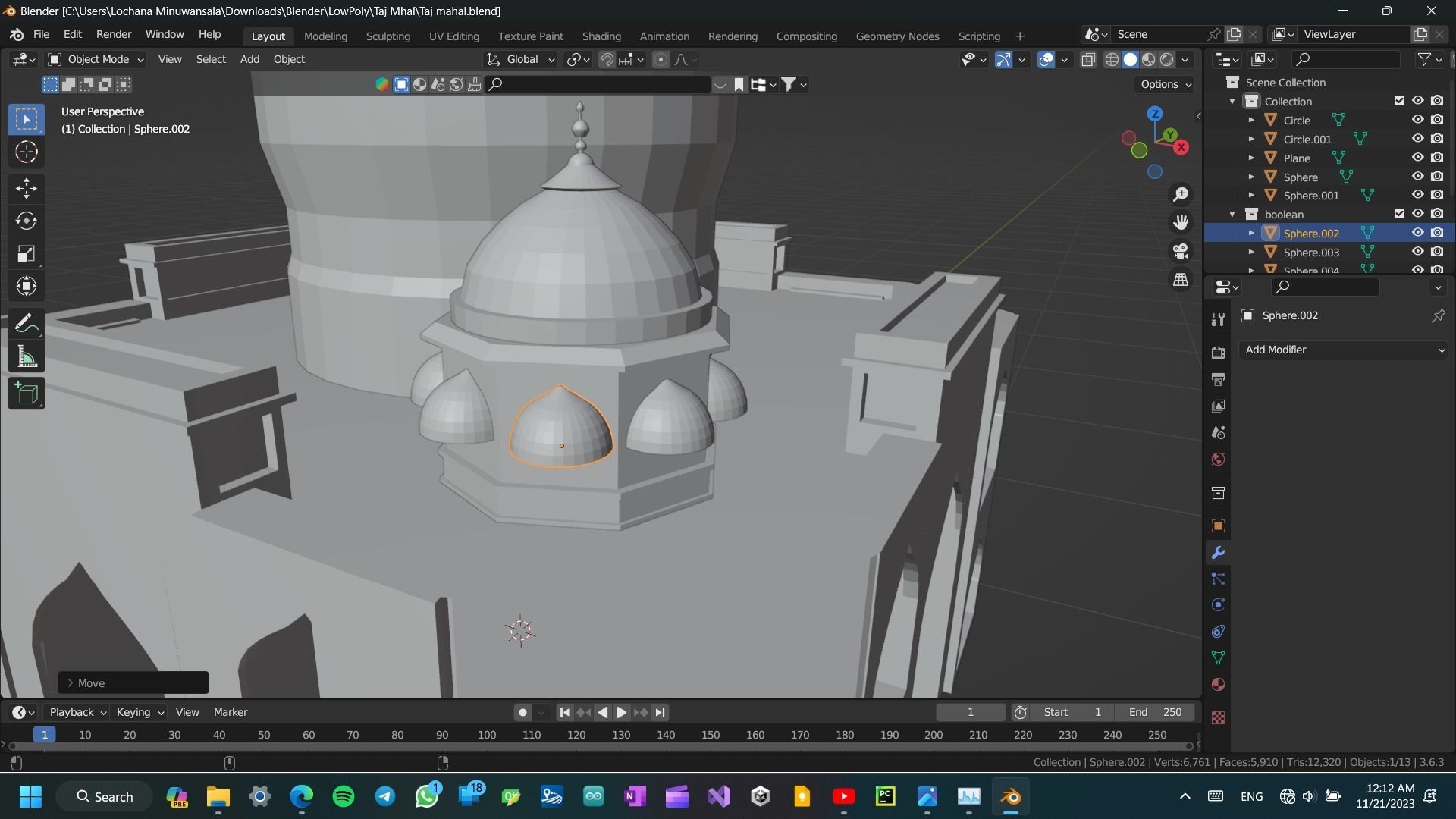 3D Taj Mahal model Low-poly 3D model_5
