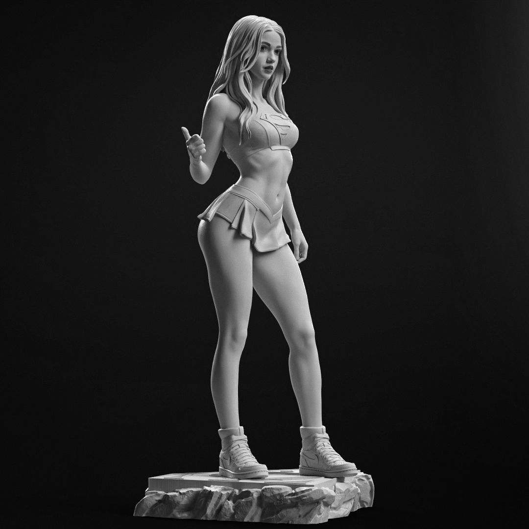 Supergirl hitchhiking 3D print model_1
