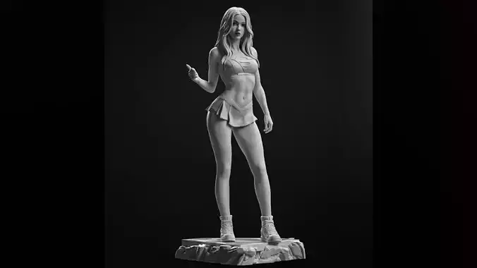 Supergirl hitchhiking 3D print model