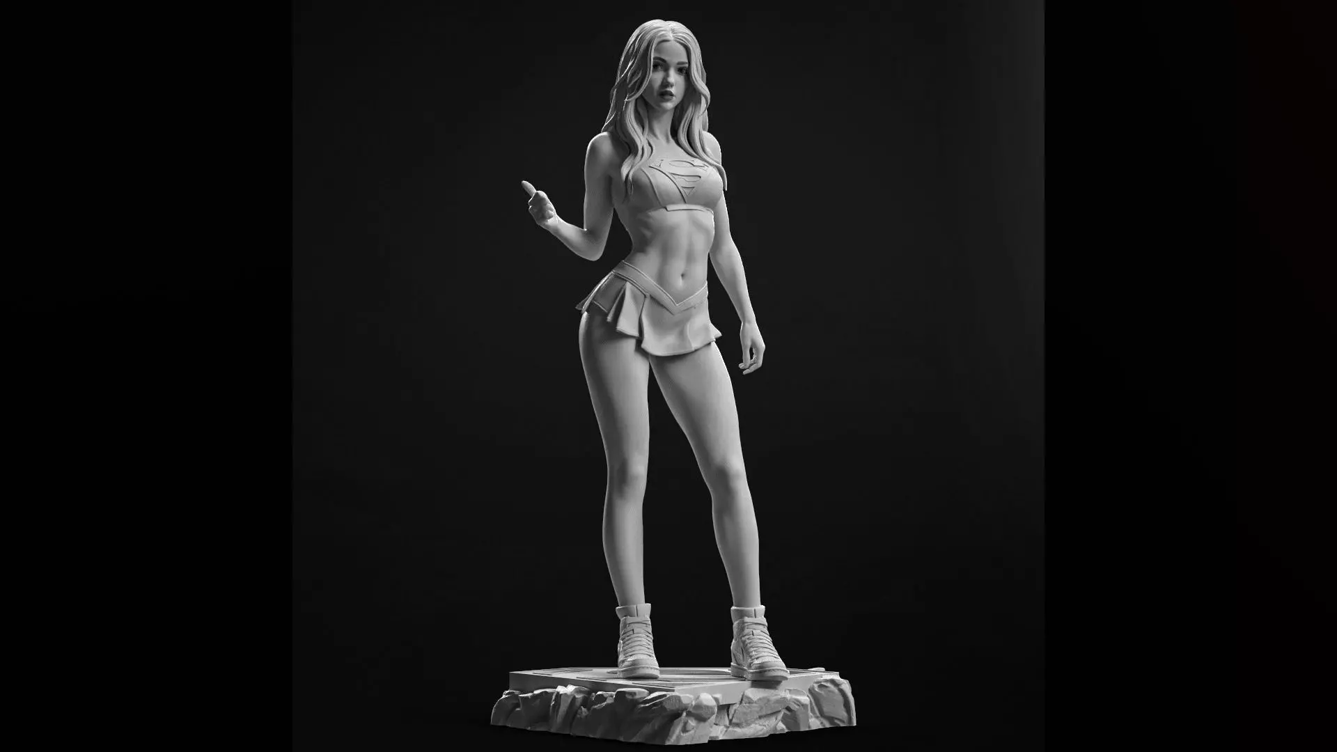 Supergirl hitchhiking 3D print model_0