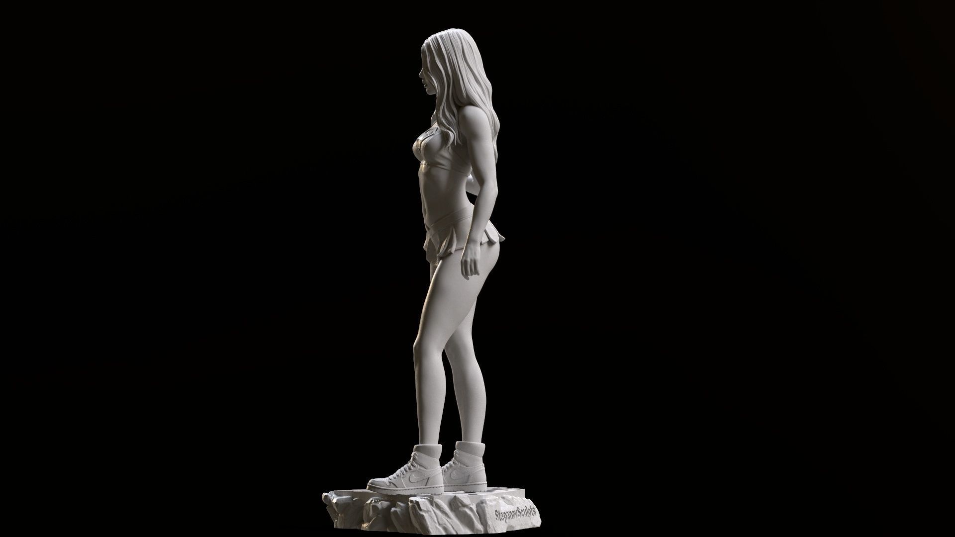 Supergirl hitchhiking 3D print model_11