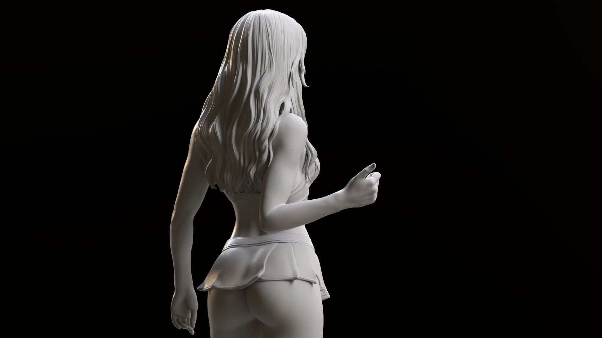 Supergirl hitchhiking 3D print model_16