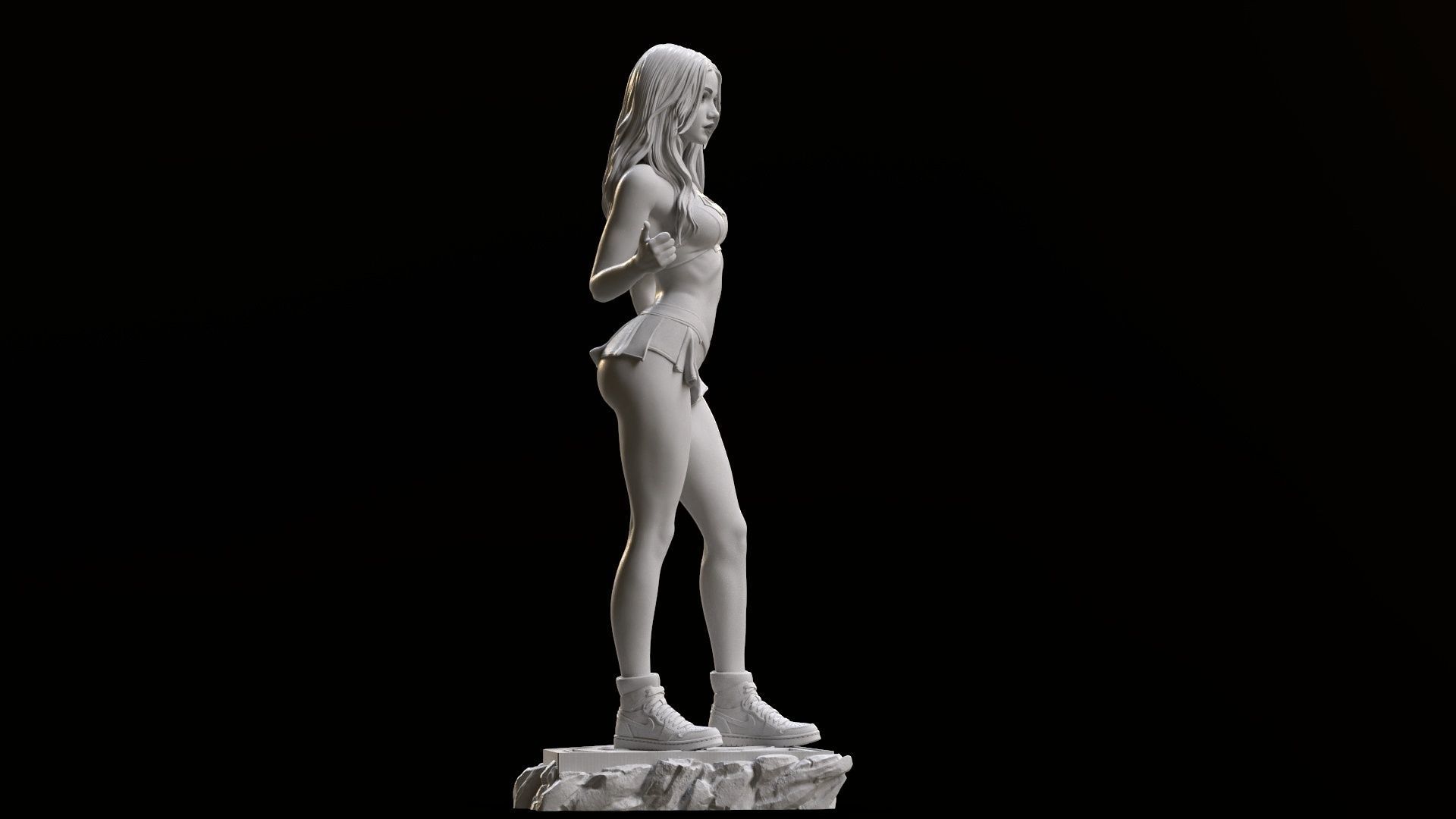 Supergirl hitchhiking 3D print model_6