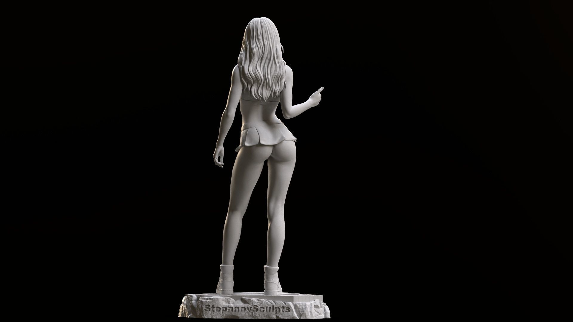 Supergirl hitchhiking 3D print model_8