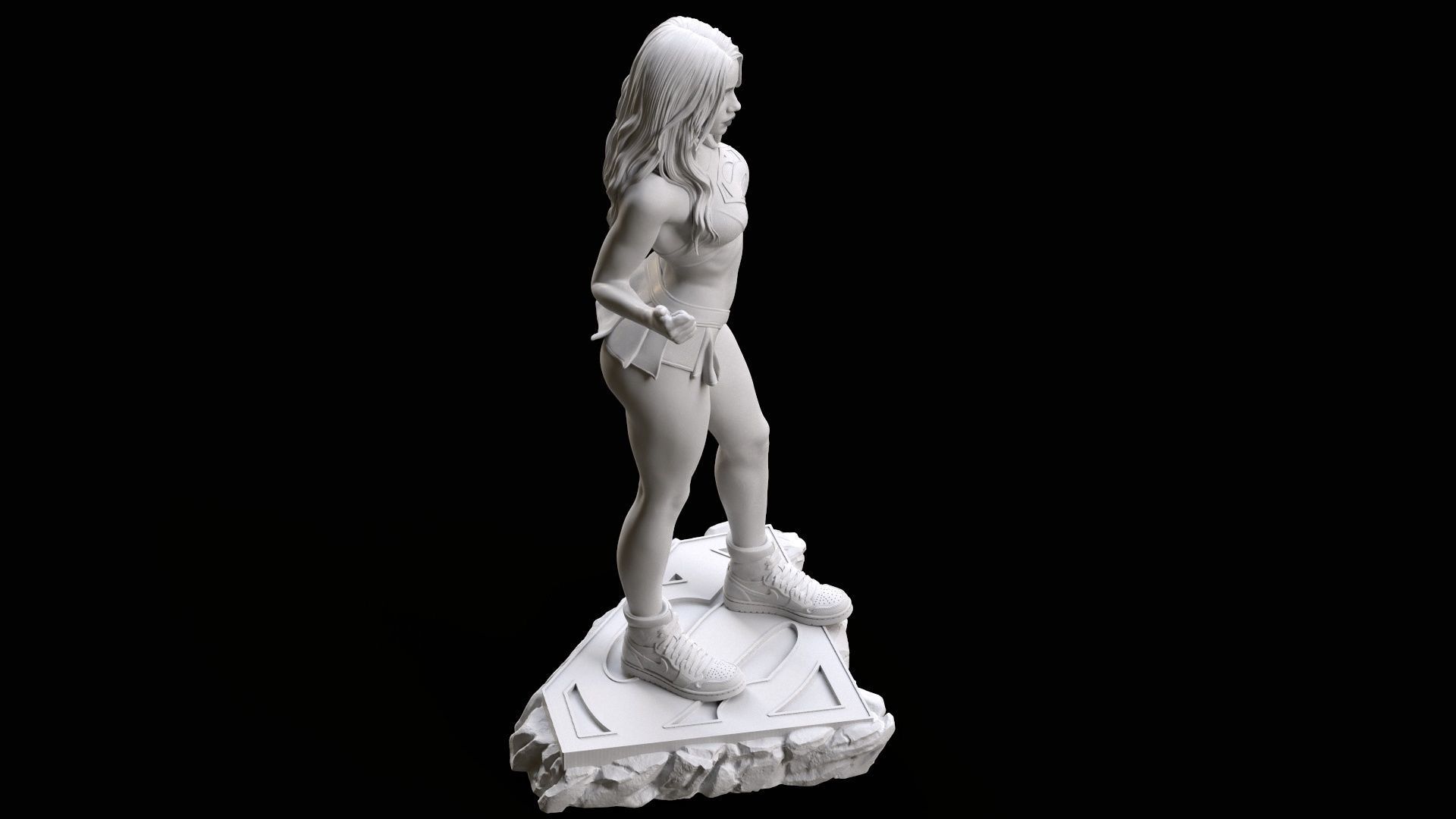 Supergirl hitchhiking 3D print model_31
