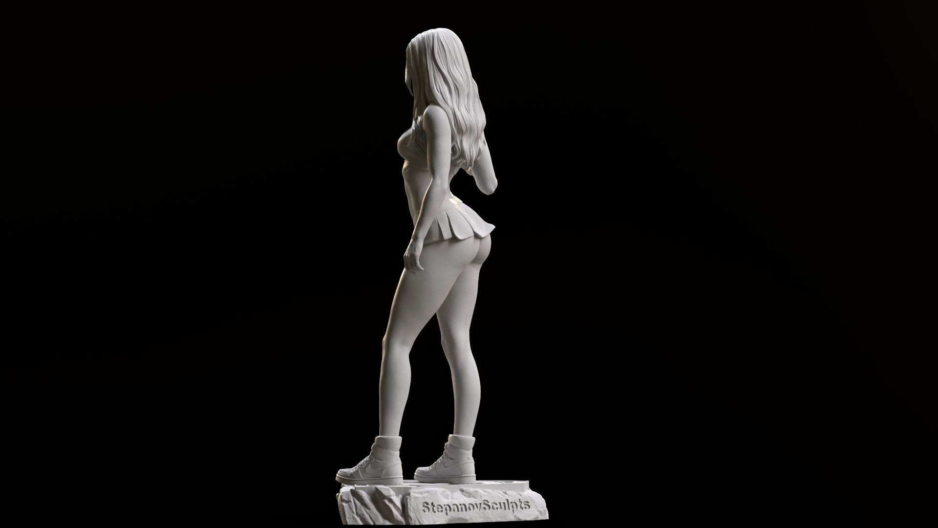 Supergirl hitchhiking 3D print model_10