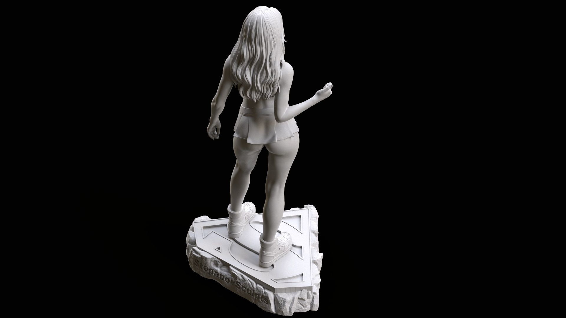 Supergirl hitchhiking 3D print model_33