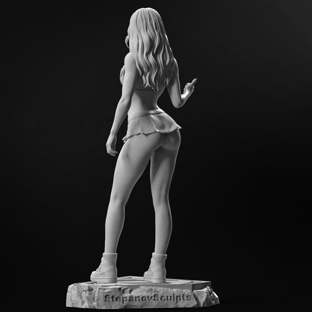 Supergirl hitchhiking 3D print model_2