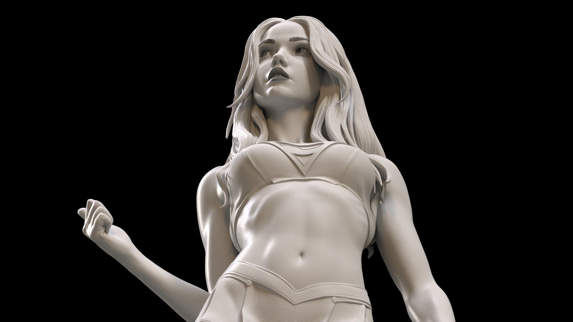 Supergirl hitchhiking 3D print model_41