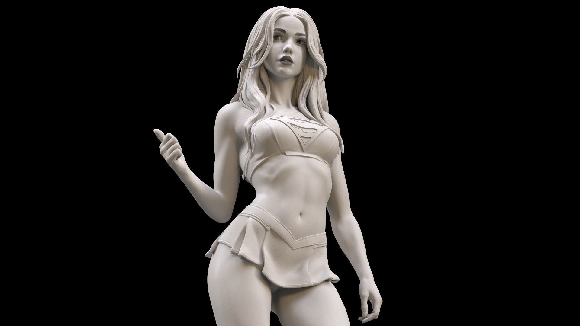 Supergirl hitchhiking 3D print model_42