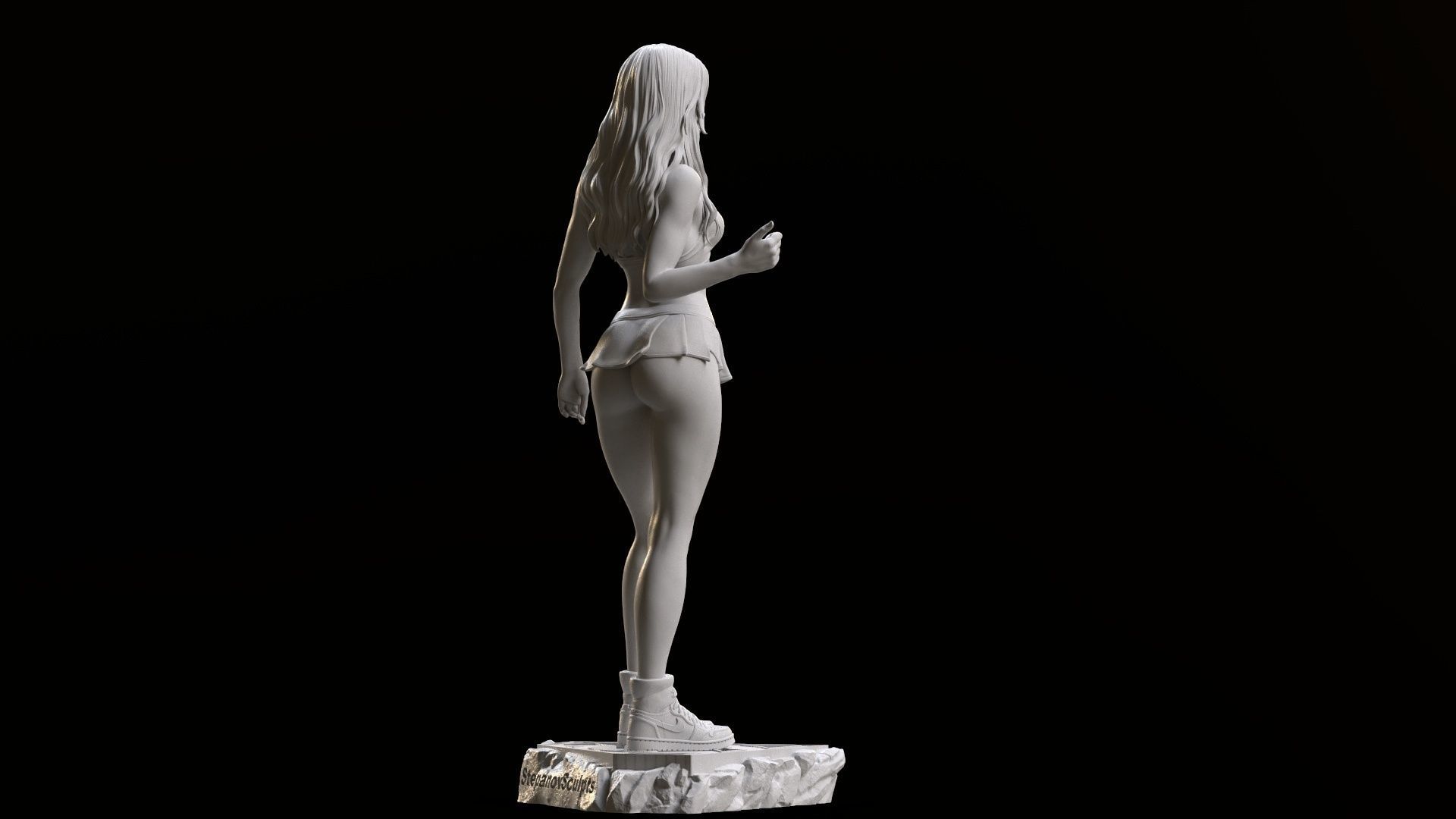 Supergirl hitchhiking 3D print model_7