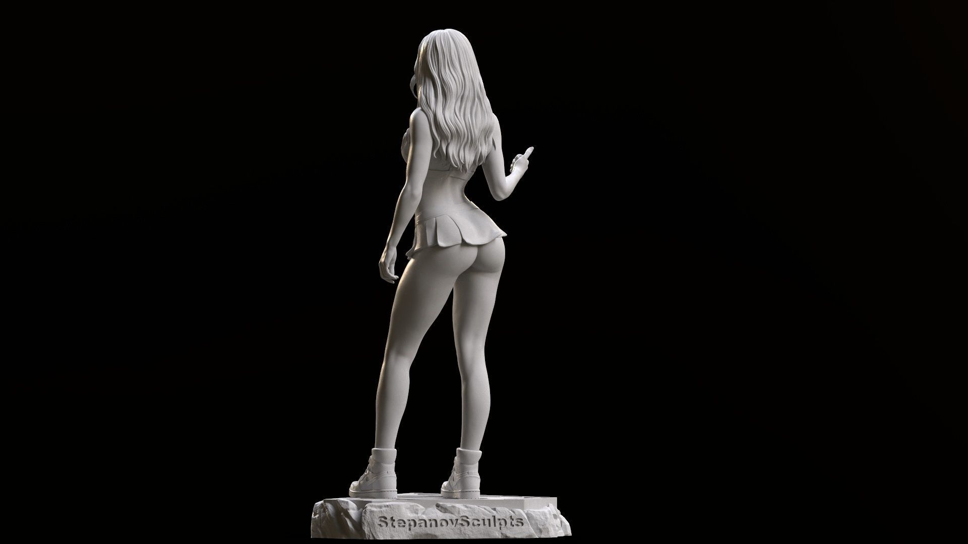 Supergirl hitchhiking 3D print model_9