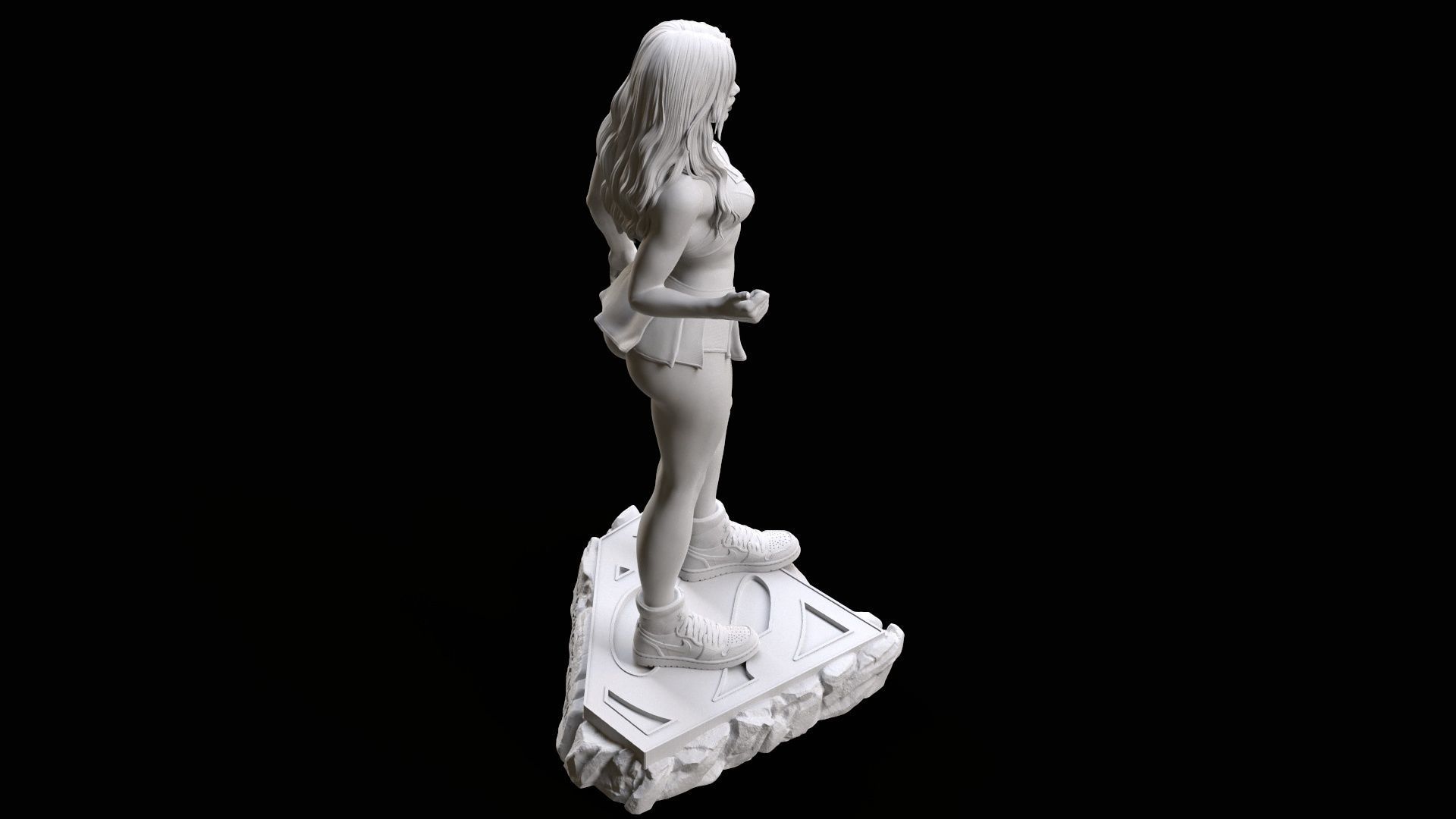 Supergirl hitchhiking 3D print model_32
